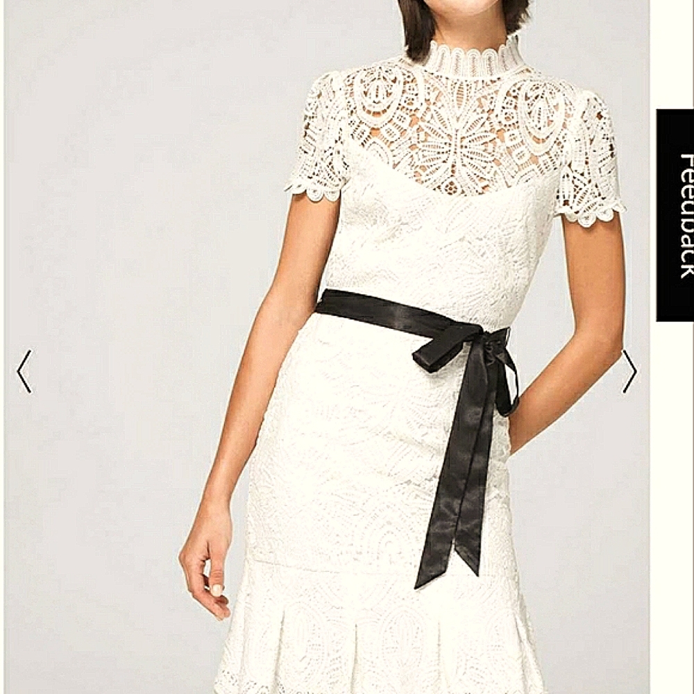 White House Black Market Lace Dress in White and Black